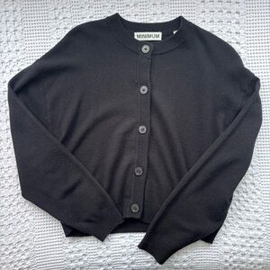 Minimum Black Wool Blend Oversized Cardigan